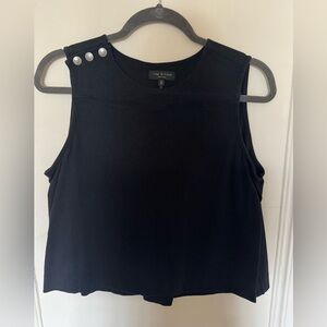 Rag & Bone Black Tank Top with Button Accents